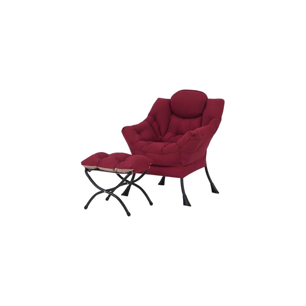 Welnow Lazy Chair for Adults，Modern Reading Accent Chair,Black Single