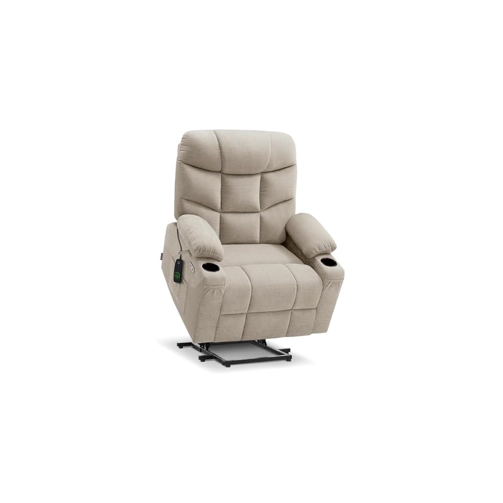 MCombo Power Lift Recliner Chair for Elderly, Fabric 7287 (Oatmeal, Medium)