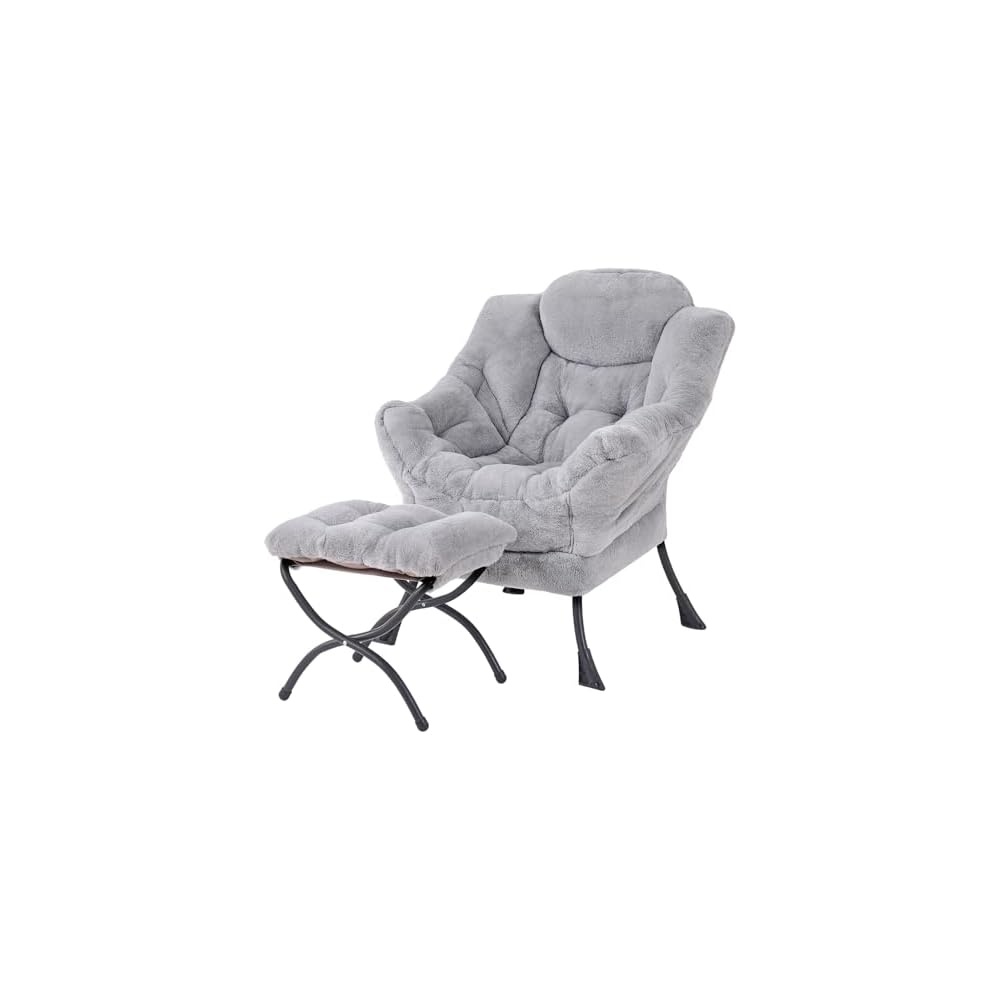 Welnow Lazy Chair for Adults，Modern Reading Accent Chair,Black Single