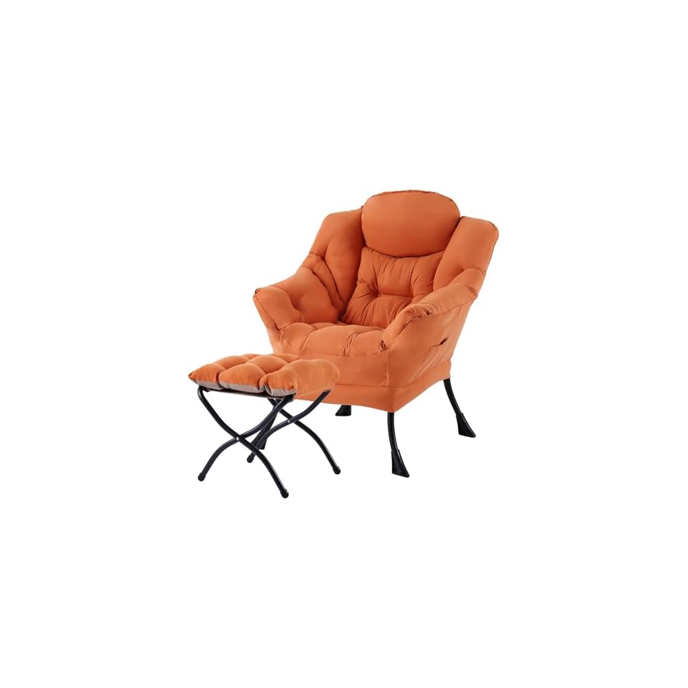 Welnow Lazy Chair for Adults，Modern Reading Accent Chair,Black Single
