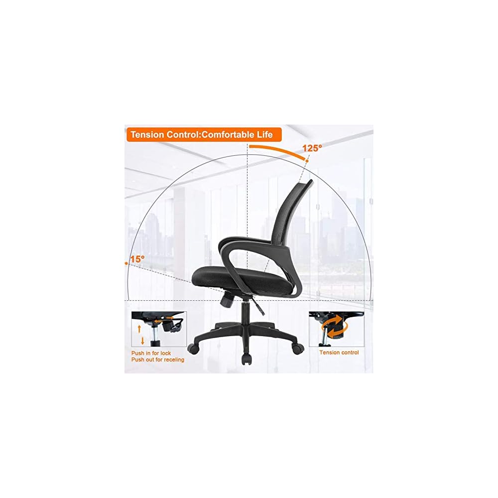 Office Chair Gaming Chair Computer Chair Mesh Ergonomic Desk Chair,Executive Computer Chair with Lumbar Support Armrest,Adjustable Task Swivel Chair Comfortable Home Office Chair for Ba