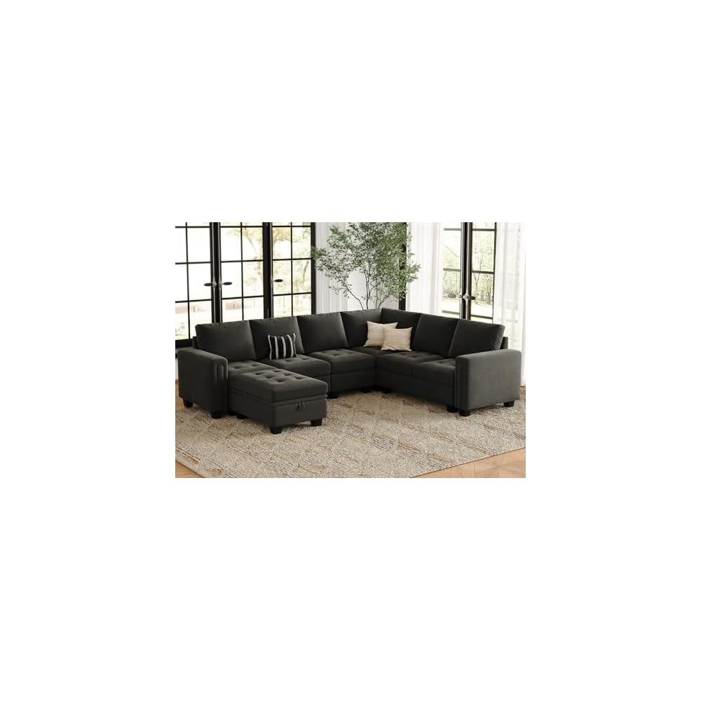 Belffin Corner Seat Module for Modular Sectional Sofa Grey