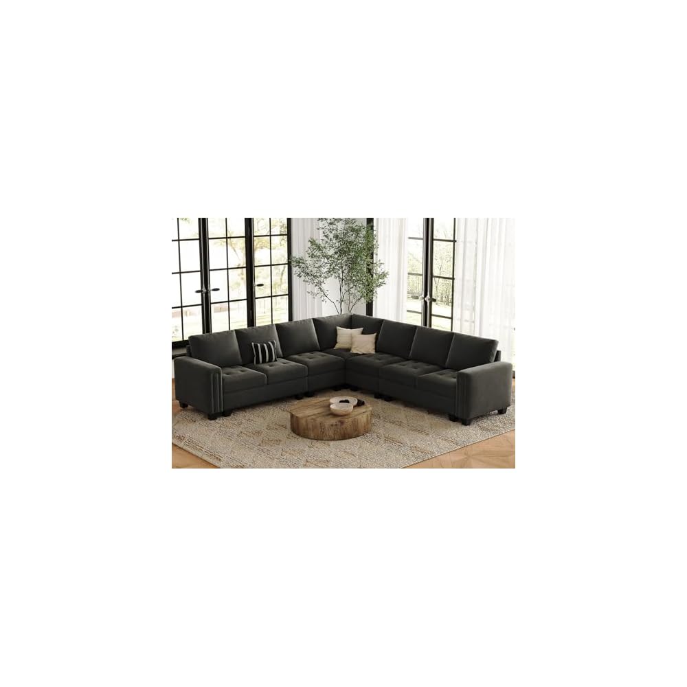 Belffin Corner Seat Module for Modular Sectional Sofa Grey