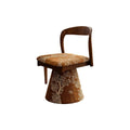 Vintage Swivel Vanity Chair Upholstered Makeup Stool with Backrest, 360° Rotating Accent Chair for Bedroom Dressing Table Salon Living Room