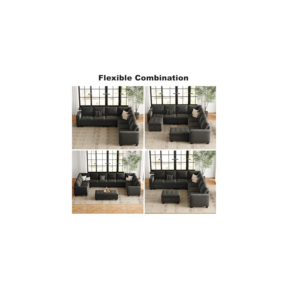 Belffin Corner Seat Module for Modular Sectional Sofa Grey