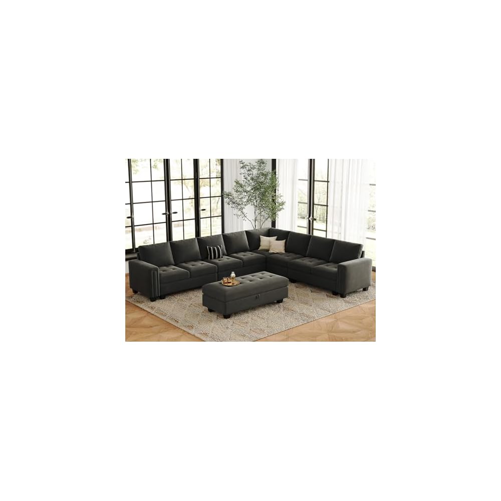 Belffin Corner Seat Module for Modular Sectional Sofa Grey