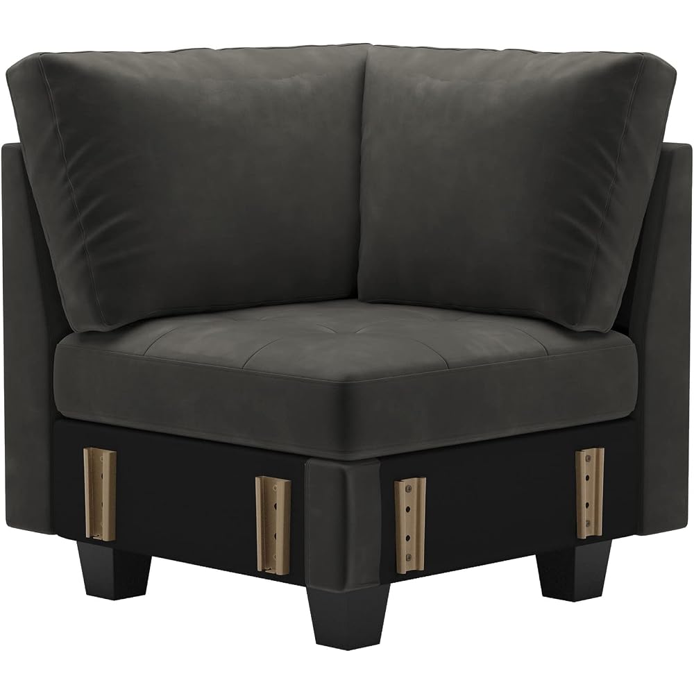 Belffin Corner Seat Module for Modular Sectional Sofa Grey