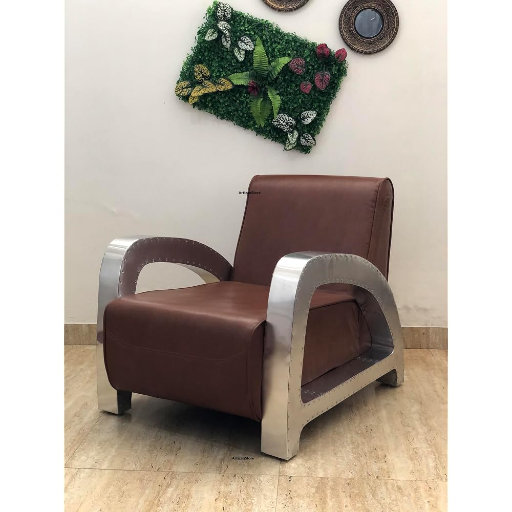 ARTIZANSTORE Aviator Aluminium Tomcat Chair Home and Office Vintage Decor
